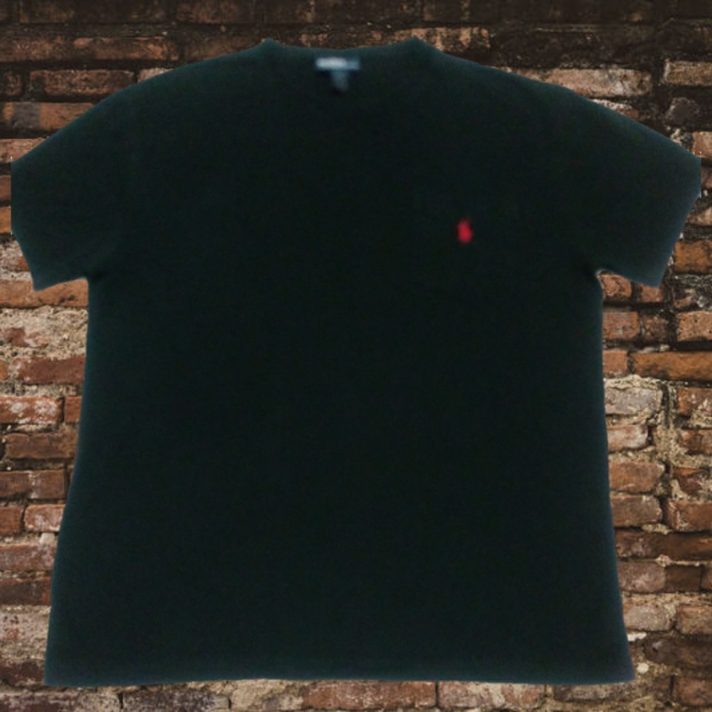 Black And Red Polo Tee Red Logo Size Large